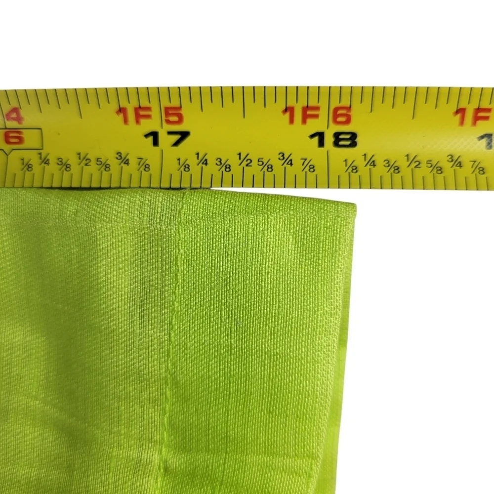 Chicos Blazer Size 0 S 4 Neon Green Open Front Embroidered Pockets Linen Blend